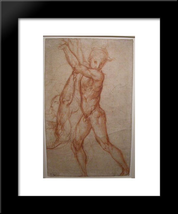 Study Of Nude 20x24 Black Modern Wood Framed Art Print Poster by Pontormo, Jacopo