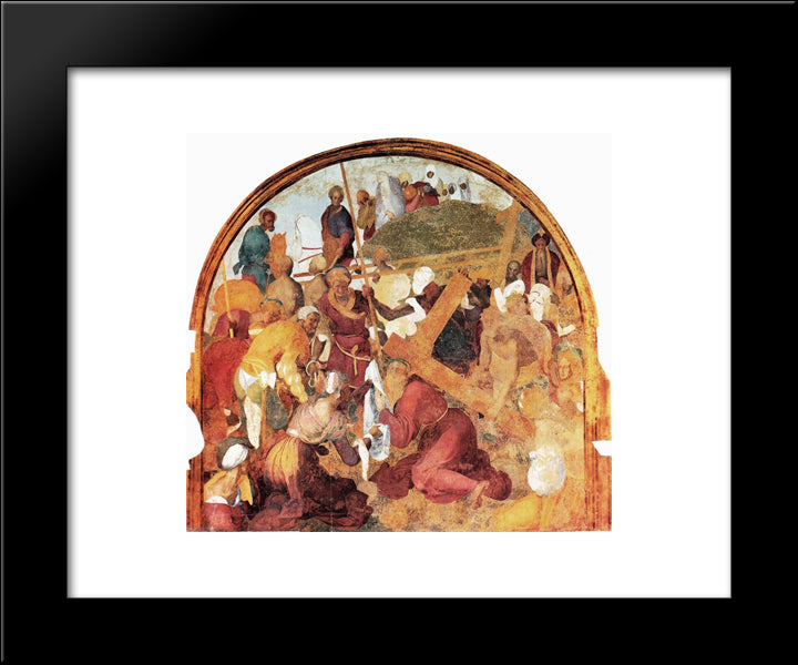 The Ascent To Calvary 20x24 Black Modern Wood Framed Art Print Poster by Pontormo, Jacopo