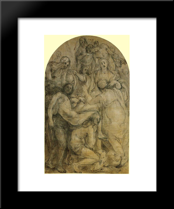 The Deposition 20x24 Black Modern Wood Framed Art Print Poster by Pontormo, Jacopo