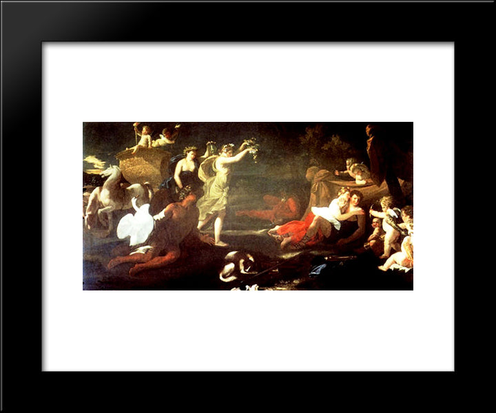 Cephalus And Aurora 20x24 Black Modern Wood Framed Art Print Poster by Poussin, Nicolas