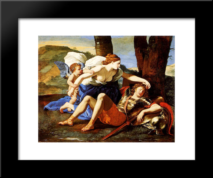 Rinaldo And Armida 20x24 Black Modern Wood Framed Art Print Poster by Poussin, Nicolas