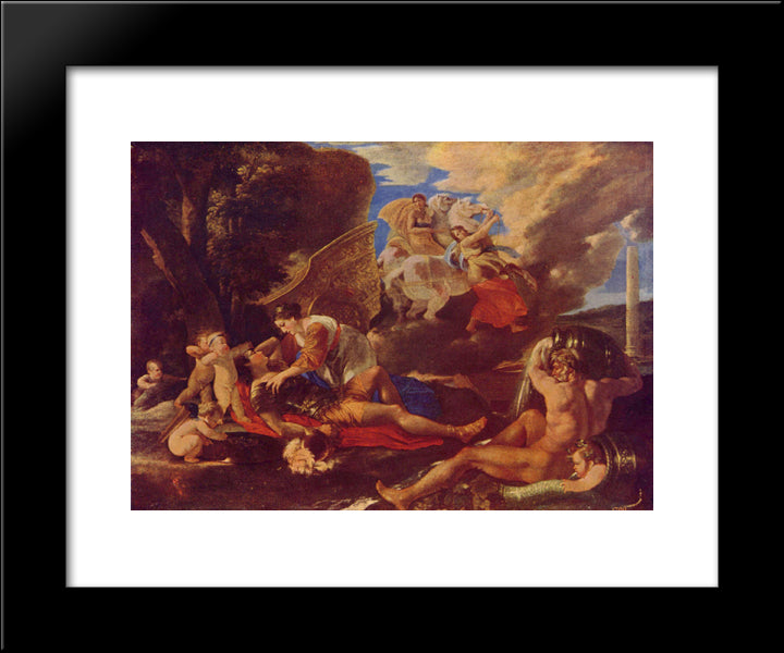 Rinaldo And Armida 20x24 Black Modern Wood Framed Art Print Poster by Poussin, Nicolas