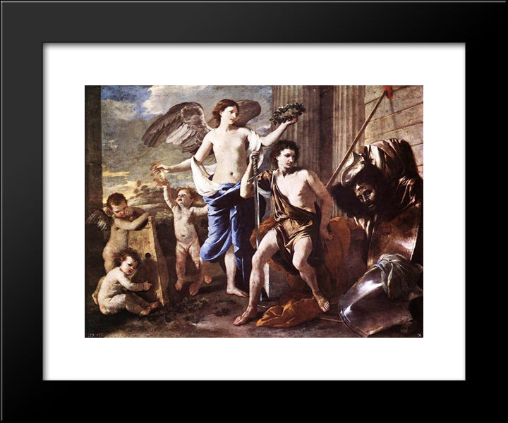 The Triumph Of David 20x24 Black Modern Wood Framed Art Print Poster by Poussin, Nicolas