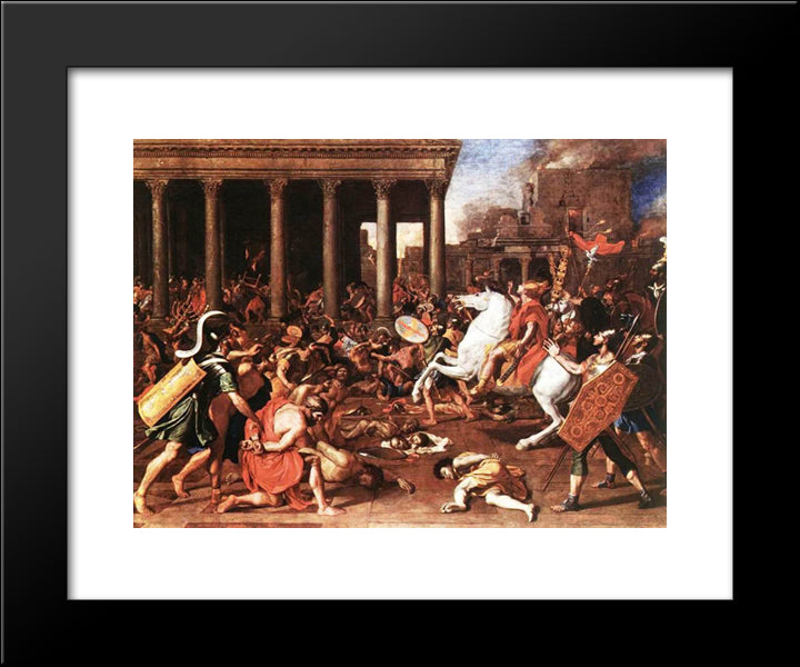The Destruction Of The Temple At Jerusalem 20x24 Black Modern Wood Framed Art Print Poster by Poussin, Nicolas