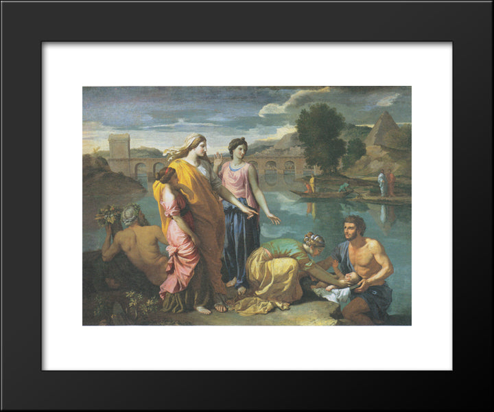 The Finding Of Moses 20x24 Black Modern Wood Framed Art Print Poster by Poussin, Nicolas