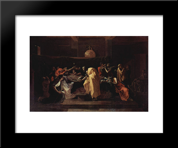 Extreme Unction 20x24 Black Modern Wood Framed Art Print Poster by Poussin, Nicolas