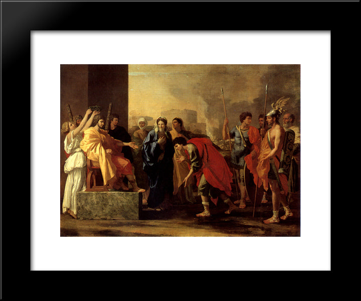 The Continence Of Scipio 20x24 Black Modern Wood Framed Art Print Poster by Poussin, Nicolas