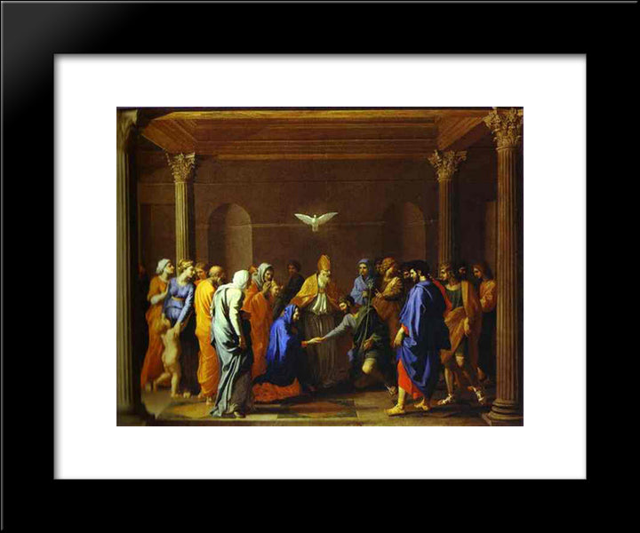 The Marriage Of The Virgin 20x24 Black Modern Wood Framed Art Print Poster by Poussin, Nicolas