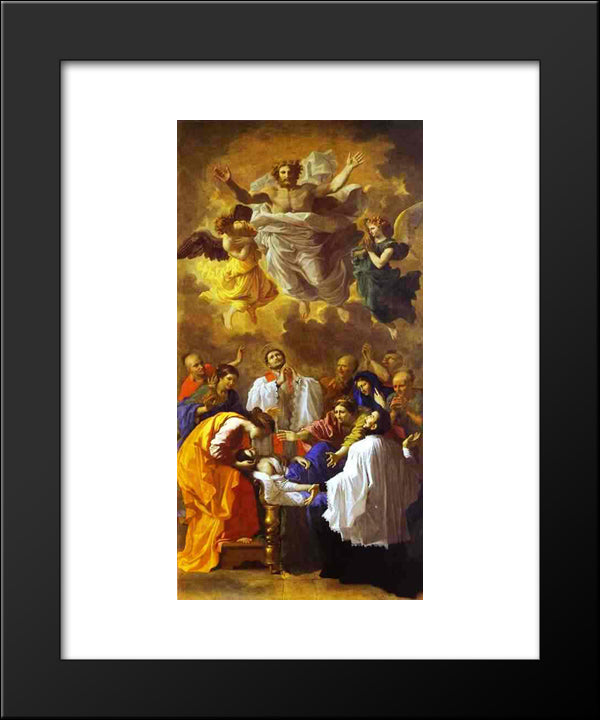 The Miracle Of St. Francis Xavier 20x24 Black Modern Wood Framed Art Print Poster by Poussin, Nicolas
