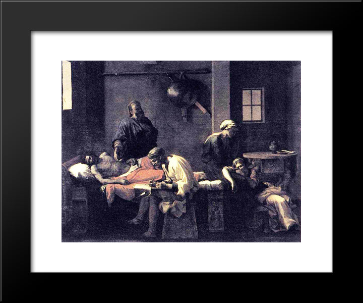 The Testament Of Eudamidas 20x24 Black Modern Wood Framed Art Print Poster by Poussin, Nicolas