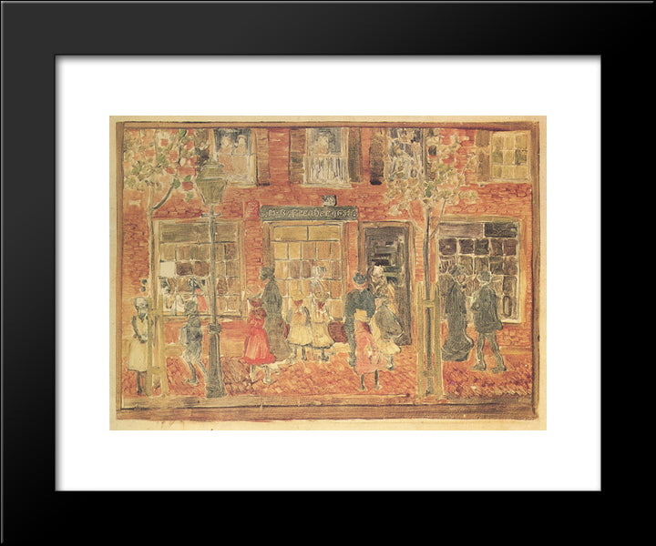 Street Scene 20x24 Black Modern Wood Framed Art Print Poster by Prendergast, Maurice