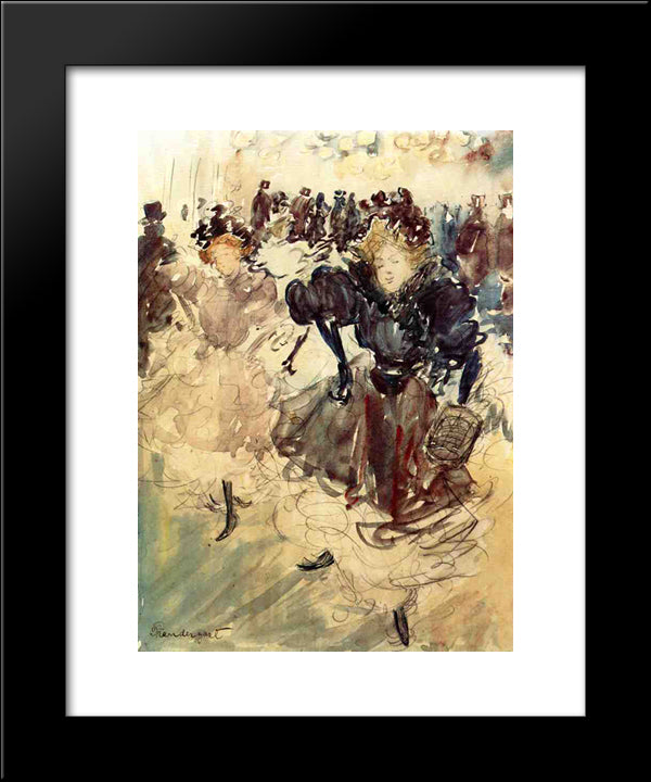 The Dancers 20x24 Black Modern Wood Framed Art Print Poster by Prendergast, Maurice