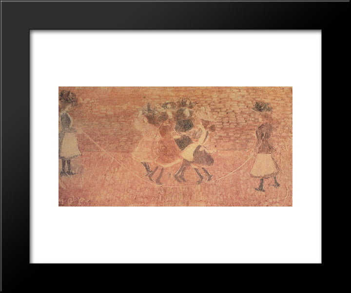 Skipping Rope 20x24 Black Modern Wood Framed Art Print Poster by Prendergast, Maurice