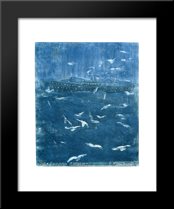 The Ocean Palace 20x24 Black Modern Wood Framed Art Print Poster by Prendergast, Maurice