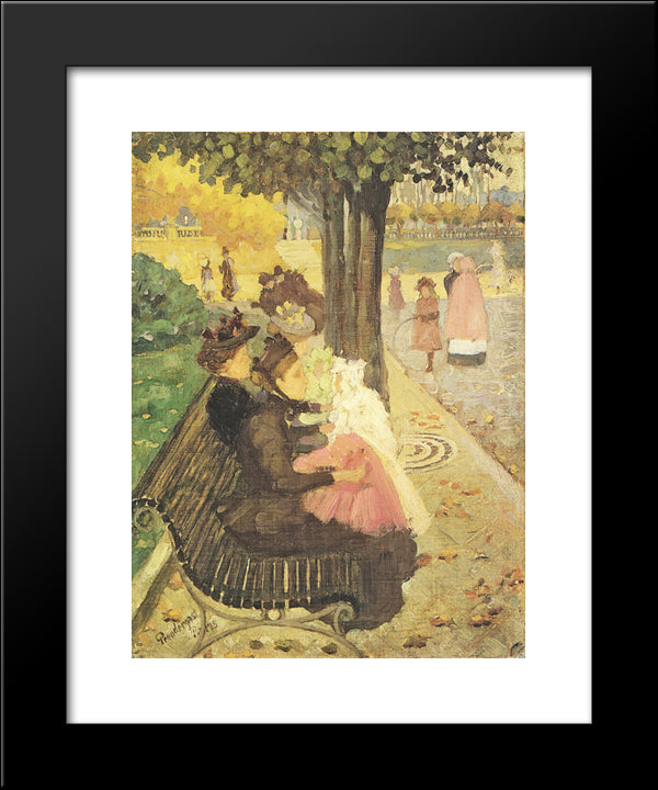 The Tuileries Gardens, Paris 20x24 Black Modern Wood Framed Art Print Poster by Prendergast, Maurice