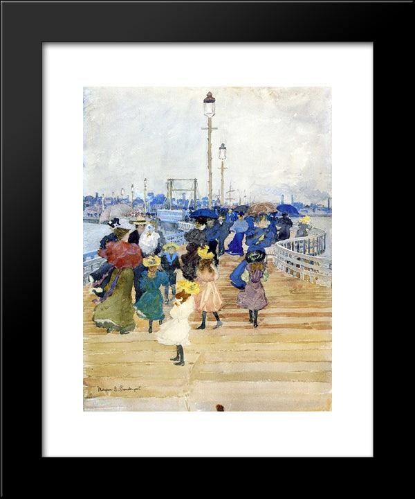 South Boston Pier (Also Known As Atlantic City Pier) 20x24 Black Modern Wood Framed Art Print Poster by Prendergast, Maurice
