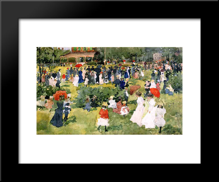 Franklin Park, Boston 20x24 Black Modern Wood Framed Art Print Poster by Prendergast, Maurice