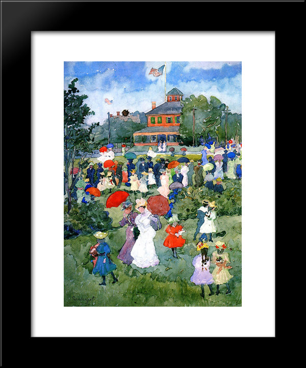 Franklin Park, Boston 20x24 Black Modern Wood Framed Art Print Poster by Prendergast, Maurice