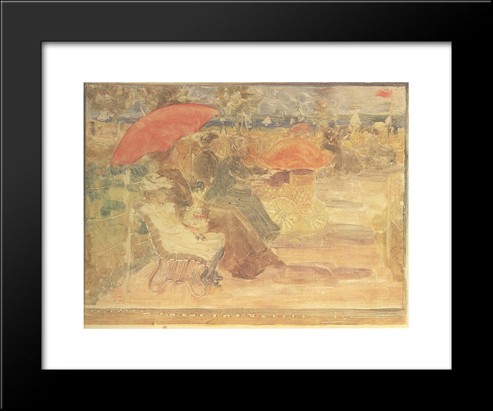 Marine Park 20x24 Black Modern Wood Framed Art Print Poster by Prendergast, Maurice