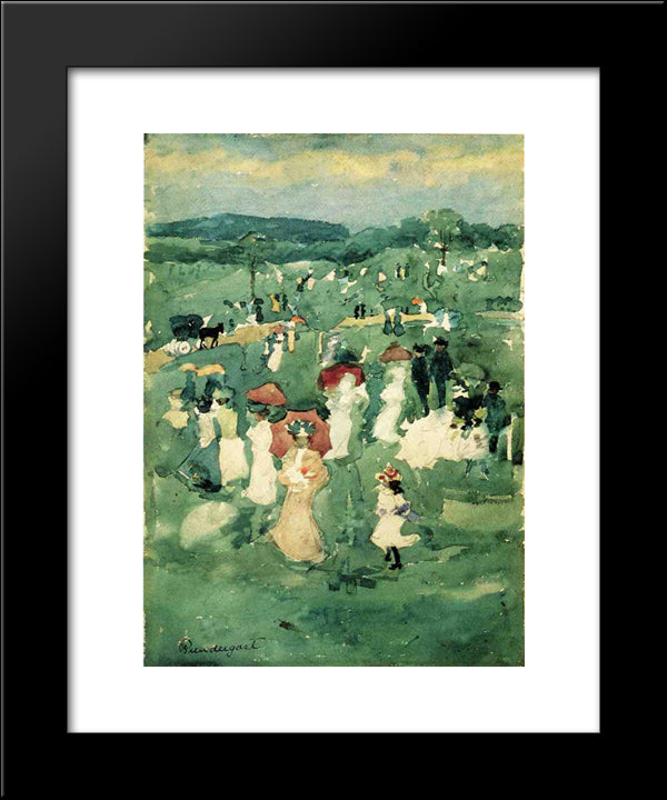 Strolling In The Park (Also Known As In The Park) 20x24 Black Modern Wood Framed Art Print Poster by Prendergast, Maurice