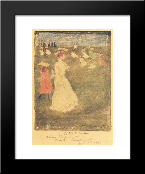 The Breezy Common 20x24 Black Modern Wood Framed Art Print Poster by Prendergast, Maurice