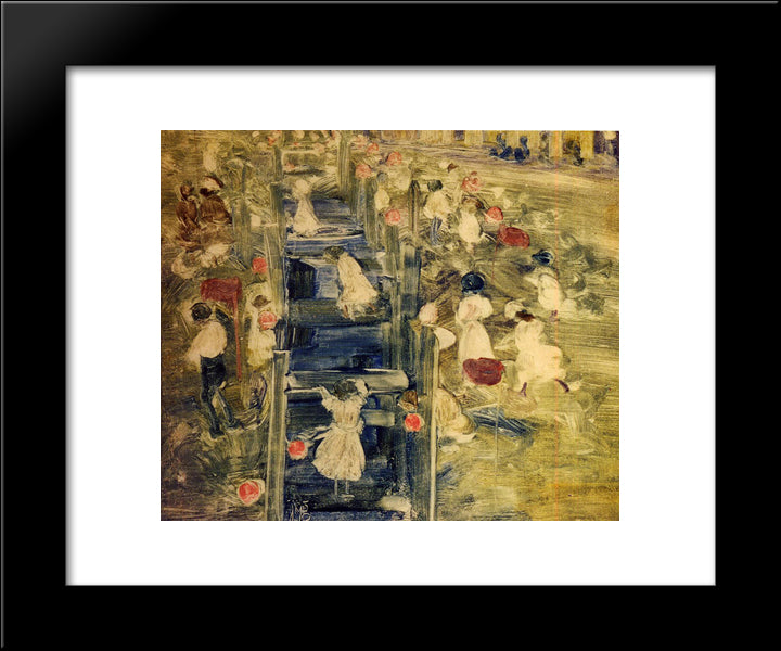The Race 20x24 Black Modern Wood Framed Art Print Poster by Prendergast, Maurice