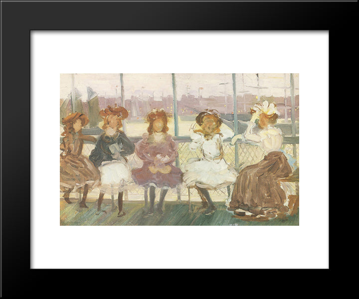 Evening On A Pleasure Boat 20x24 Black Modern Wood Framed Art Print Poster by Prendergast, Maurice