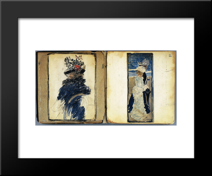 Sketchbook (The Boston Water-Color Sketchbook) 20x24 Black Modern Wood Framed Art Print Poster by Prendergast, Maurice
