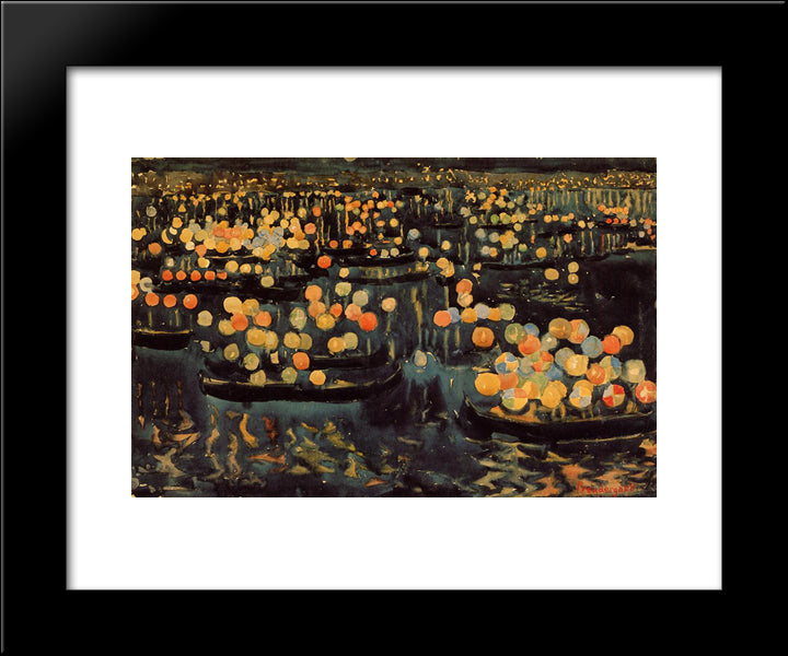 Feast Of The Redeemer 20x24 Black Modern Wood Framed Art Print Poster by Prendergast, Maurice