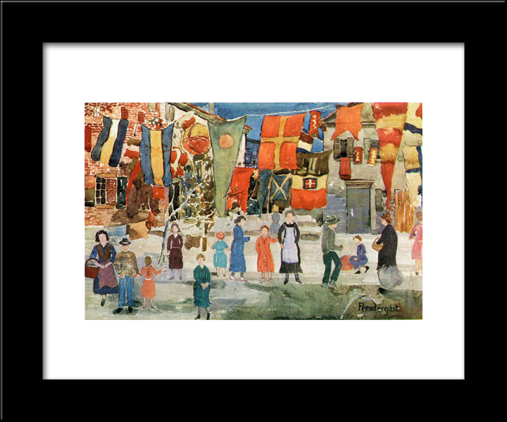 Fiesta 20x24 Black Modern Wood Framed Art Print Poster by Prendergast, Maurice