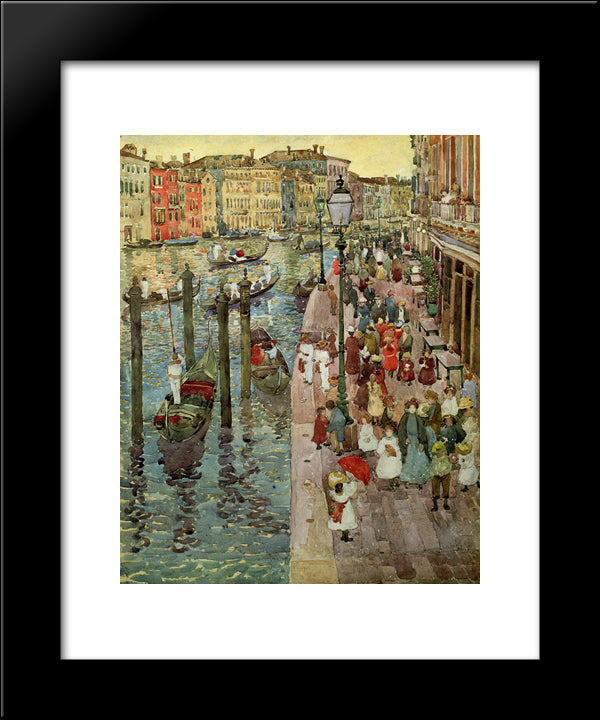 The Grand Canal, Venice 20x24 Black Modern Wood Framed Art Print Poster by Prendergast, Maurice