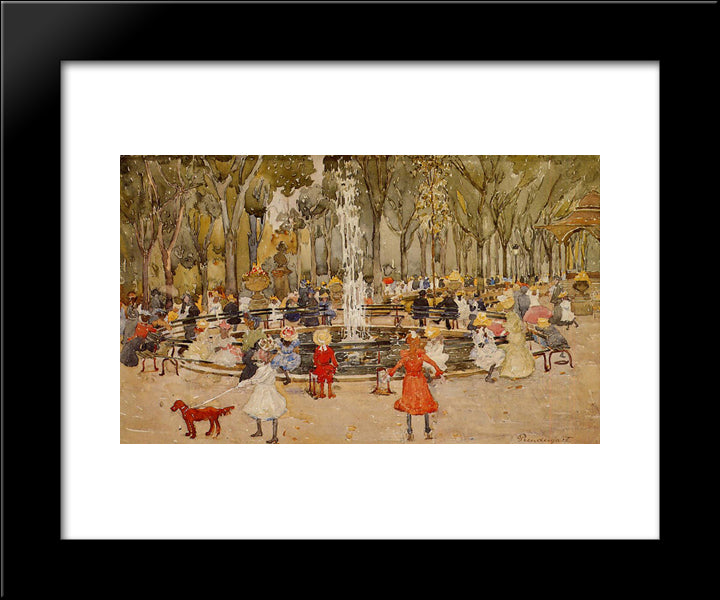 In Central Park, New York 20x24 Black Modern Wood Framed Art Print Poster by Prendergast, Maurice