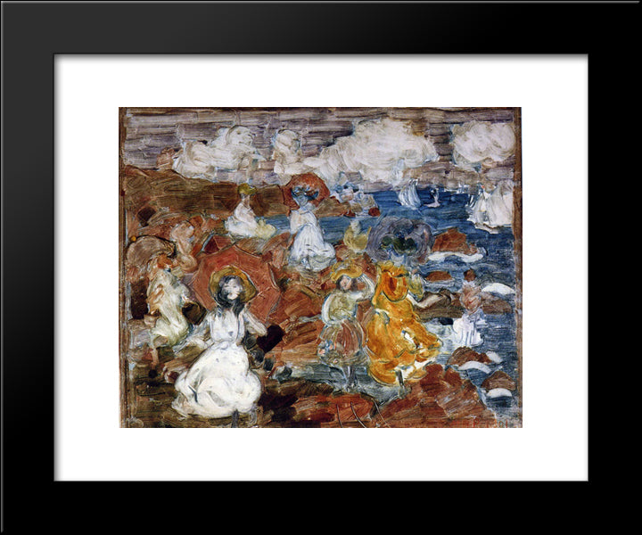 Summer Day 20x24 Black Modern Wood Framed Art Print Poster by Prendergast, Maurice