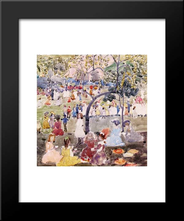 In The Park 20x24 Black Modern Wood Framed Art Print Poster by Prendergast, Maurice