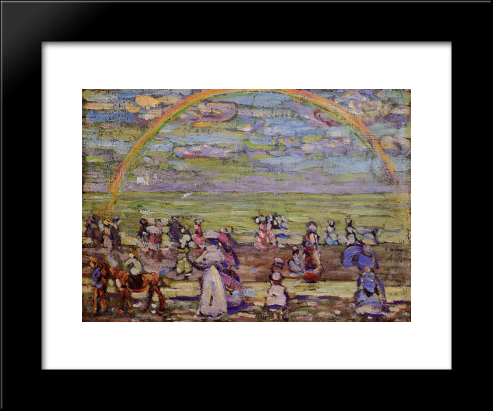 Rainbow 20x24 Black Modern Wood Framed Art Print Poster by Prendergast, Maurice