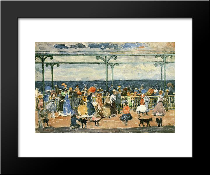 Promenade At Nantasket 20x24 Black Modern Wood Framed Art Print Poster by Prendergast, Maurice
