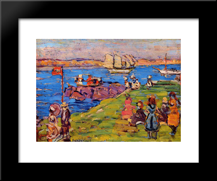 Harbor, Afternoon 20x24 Black Modern Wood Framed Art Print Poster by Prendergast, Maurice