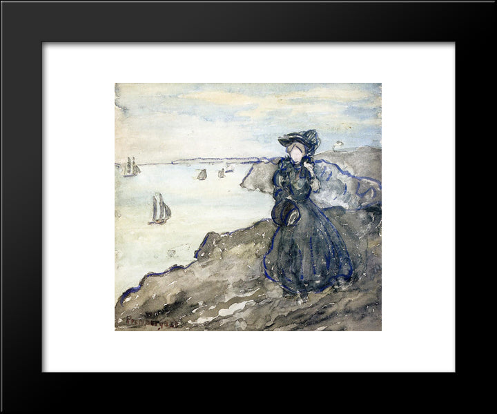 Grey Day 20x24 Black Modern Wood Framed Art Print Poster by Prendergast, Maurice