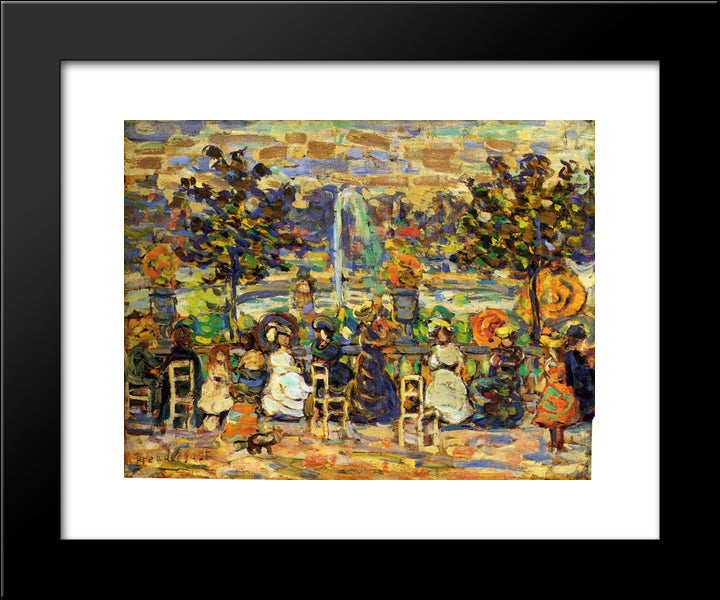 In Luxembourg Gardens 20x24 Black Modern Wood Framed Art Print Poster by Prendergast, Maurice