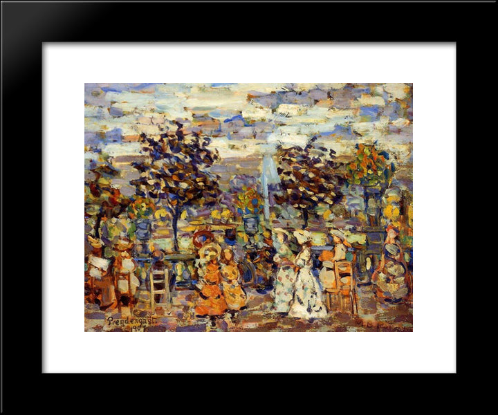 In The Luxembourg Gardens 20x24 Black Modern Wood Framed Art Print Poster by Prendergast, Maurice