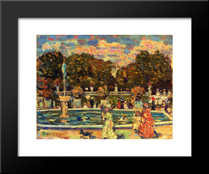 Luxembourg Gardens 20x24 Black Modern Wood Framed Art Print Poster by Prendergast, Maurice
