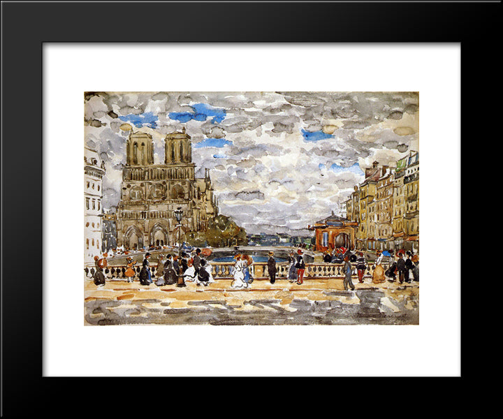 Notre Dame 20x24 Black Modern Wood Framed Art Print Poster by Prendergast, Maurice