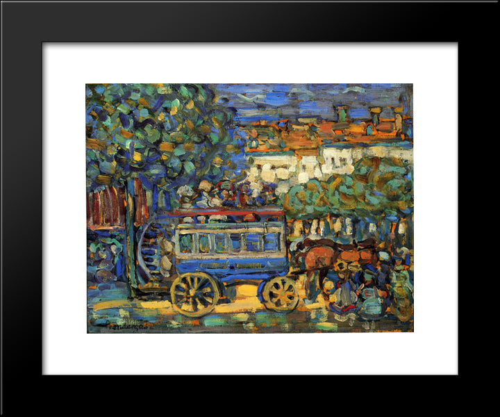 Paris Omnibus 20x24 Black Modern Wood Framed Art Print Poster by Prendergast, Maurice