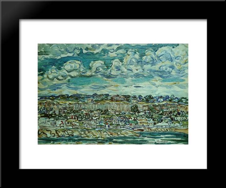 St. Malo 20x24 Black Modern Wood Framed Art Print Poster by Prendergast, Maurice
