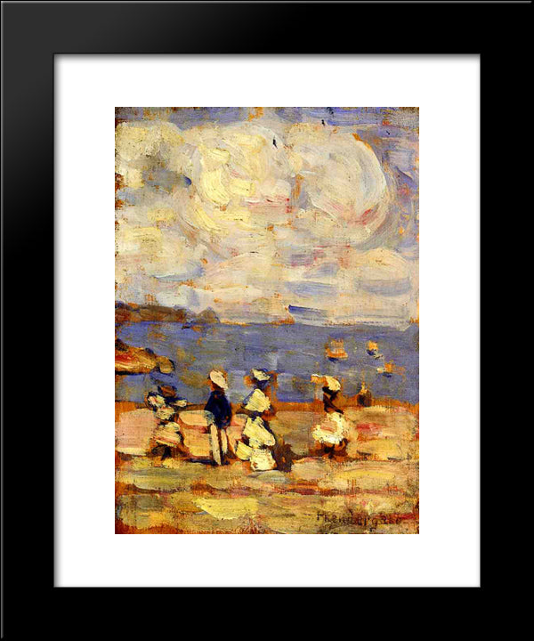 St. Malo 20x24 Black Modern Wood Framed Art Print Poster by Prendergast, Maurice