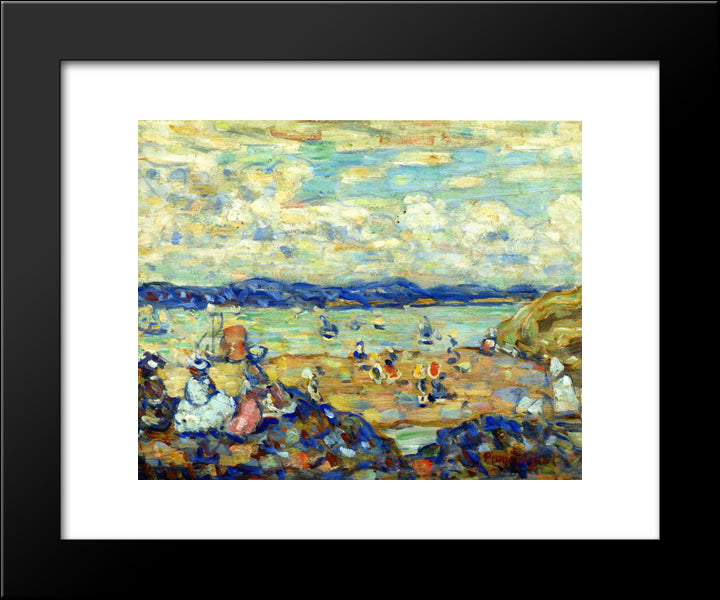 St. Malo 20x24 Black Modern Wood Framed Art Print Poster by Prendergast, Maurice