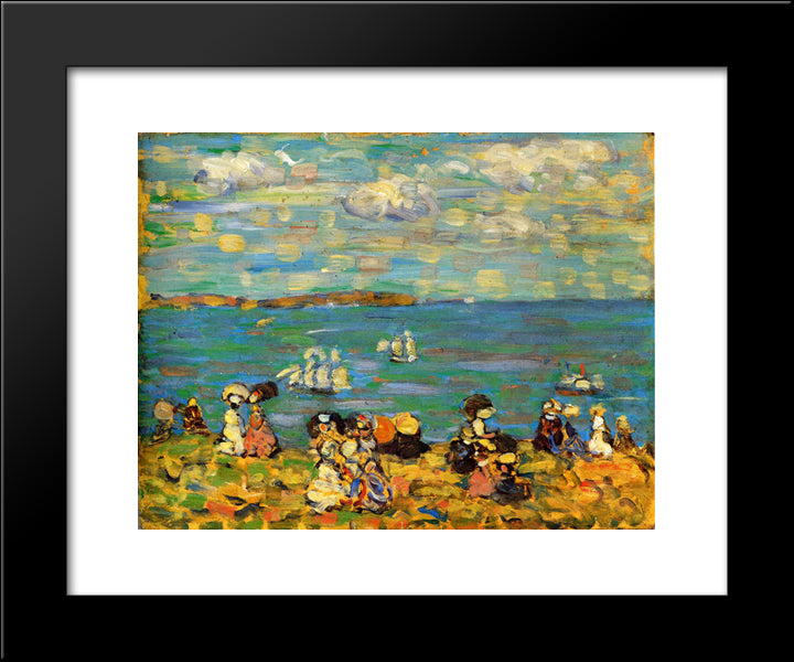 St. Malo (Also Known As Sketch, St. Malo) 20x24 Black Modern Wood Framed Art Print Poster by Prendergast, Maurice