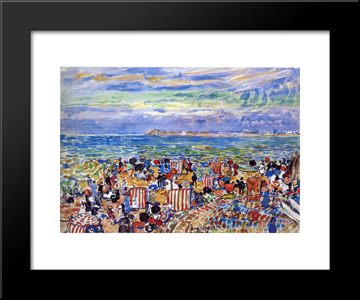 St. Malo No. 2 20x24 Black Modern Wood Framed Art Print Poster by Prendergast, Maurice