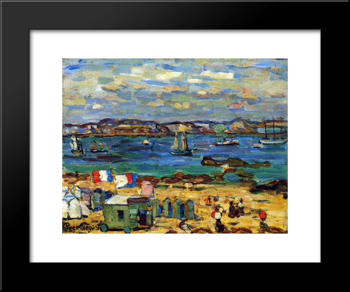 Study, St. Malo, No. 12 20x24 Black Modern Wood Framed Art Print Poster by Prendergast, Maurice