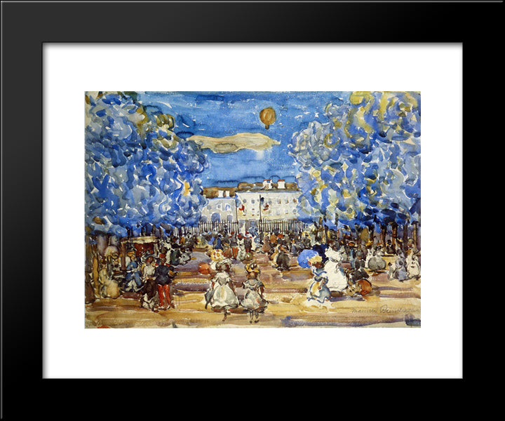The Balloon 20x24 Black Modern Wood Framed Art Print Poster by Prendergast, Maurice